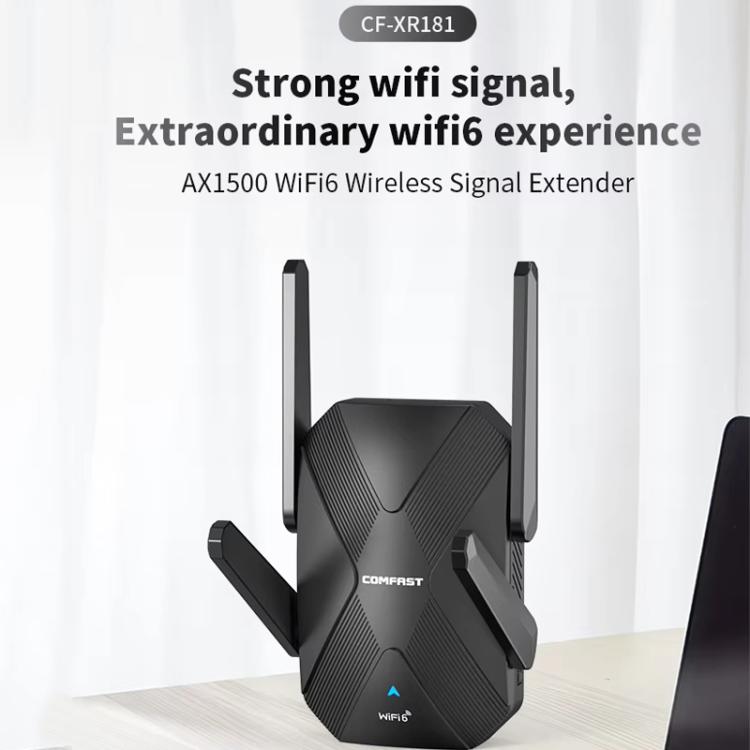 COMFAST CF-XR181 WiFi 6 Dual-Band 1500Mbps Wireless Signal Booster Gigabit Wireless Repeater, CF-XR181