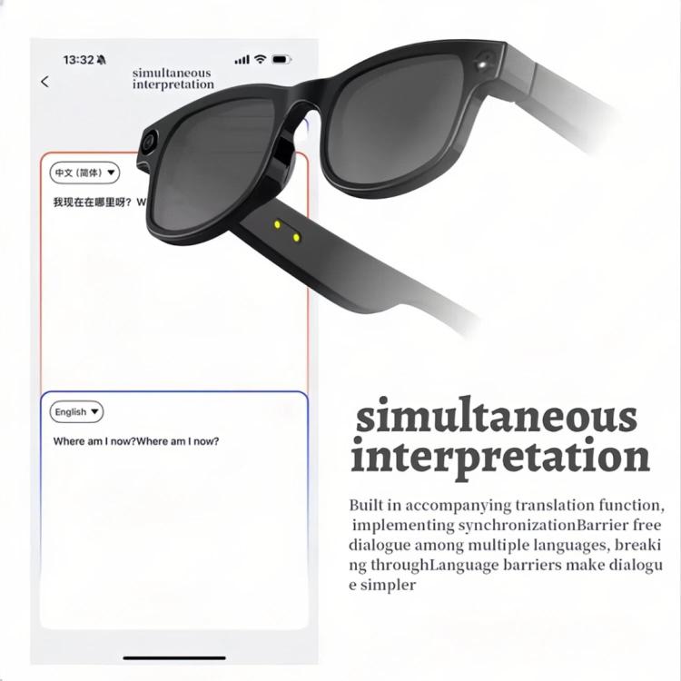 AIMB-G1 Smart Glasses with 5MP Camera & Real-Time AI Translation 1080P Stabilized Video, 3 Lens Kit, AIMB-G1