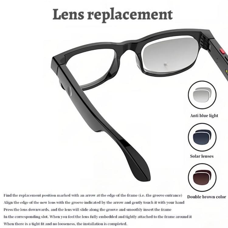 AIMB-G1 Smart Glasses with 5MP Camera & Real-Time AI Translation 1080P Stabilized Video, 3 Lens Kit, AIMB-G1