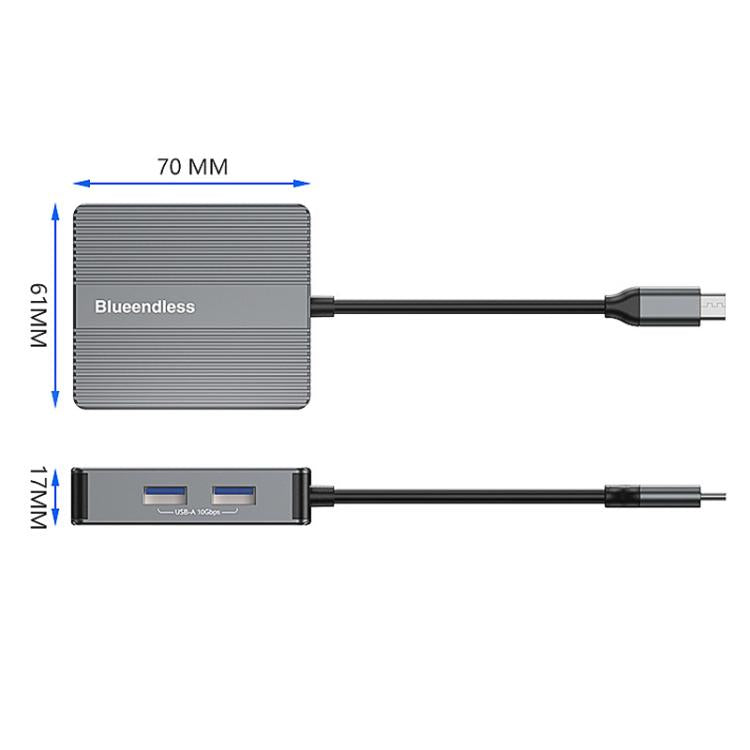 7 In 1 Docking Station Gigabit Ethernet Port High-Speed Transfer HUB, Blueendless HP706, Blueendless HD706