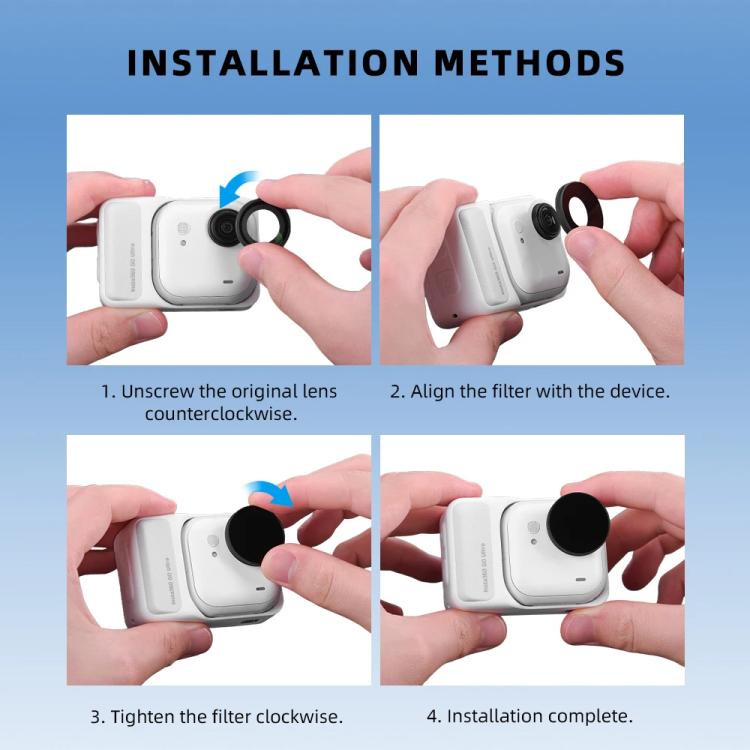 For Insta360 Go Ultra BRDRC Lens Filter Camera Accessories, UV, CPL, ND16, ND8+ND16+ND32