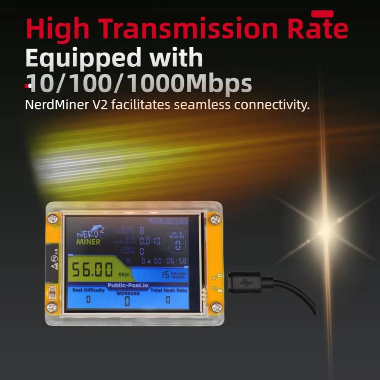NerdMiner V2 2.8 Inch Smart Display Crypto Solo Lottery