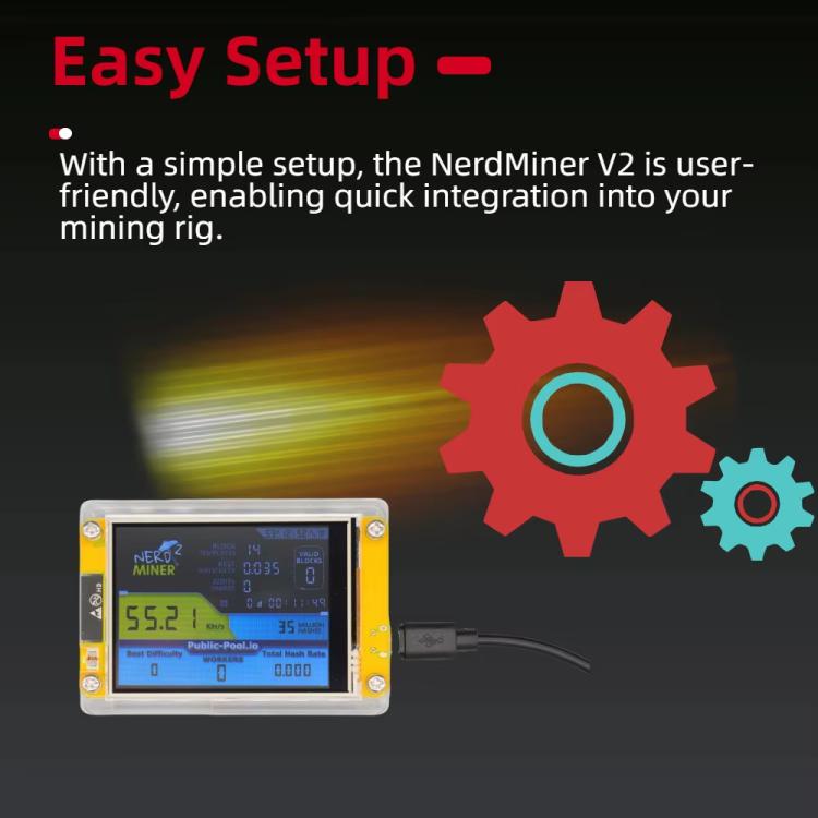 NerdMiner V2 2.8 Inch Smart Display Crypto Solo Lottery