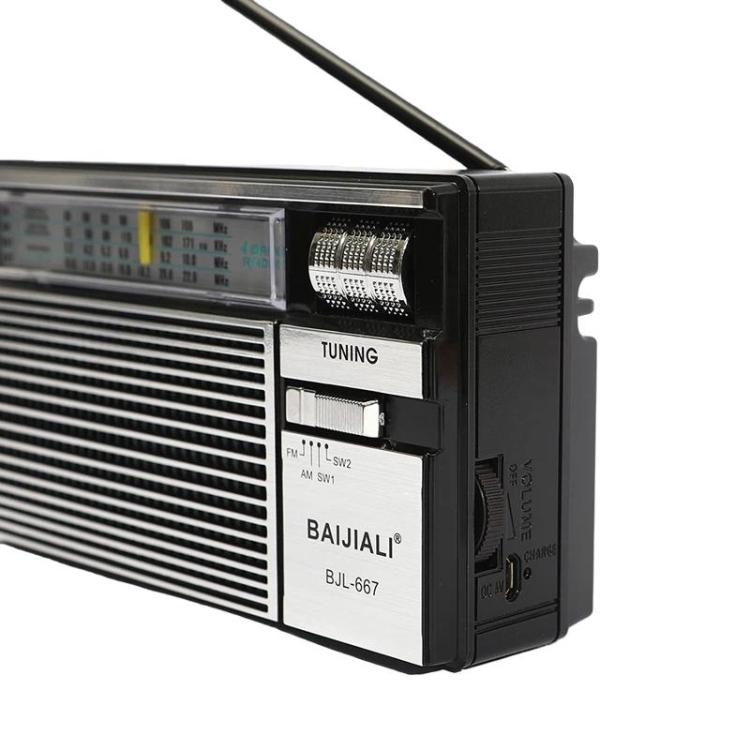 BAIJIALI BJL-667 FM AM SW Multi-Band Radio Portable Radio With Independent Knob, BAIJIALI BJL-667