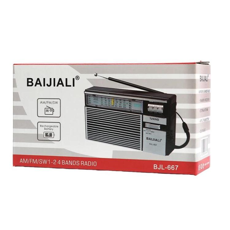 BAIJIALI BJL-667 FM AM SW Multi-Band Radio Portable Radio With Independent Knob, BAIJIALI BJL-667