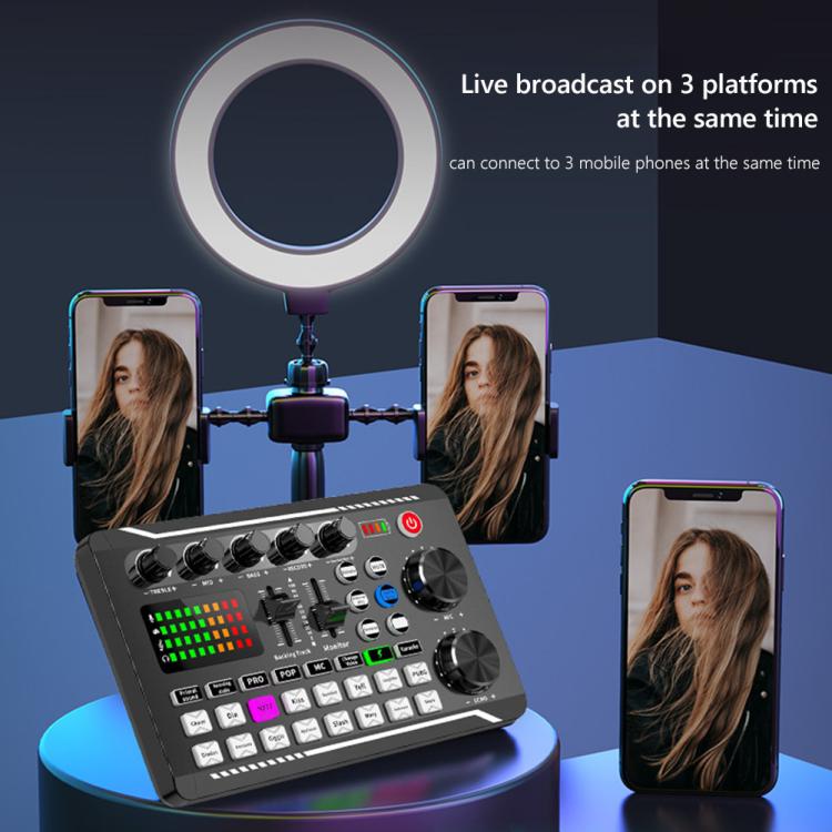 F998 Sound Card With BM800 Condenser Microphone Set Complete Karaoke And Broadcasting Kit, Tripod Gold, Tripod Black, Cantilever Gold, Cantilever Black, 240 Cantilever Black