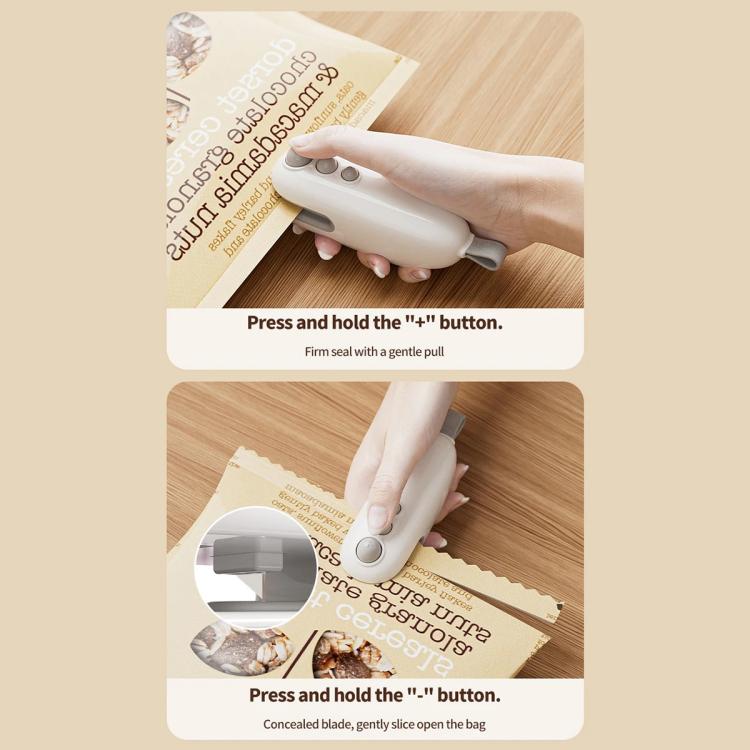 Magnetic Mini Sealer Machine Rechargeable Food Saver with Type-C, Two-Mode for Sealing & Opening Bags, White, Blue