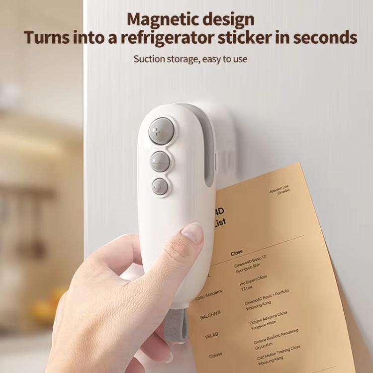 Magnetic Mini Sealer Machine Rechargeable Food Saver with Type-C, Two-Mode for Sealing & Opening Bags, White, Blue