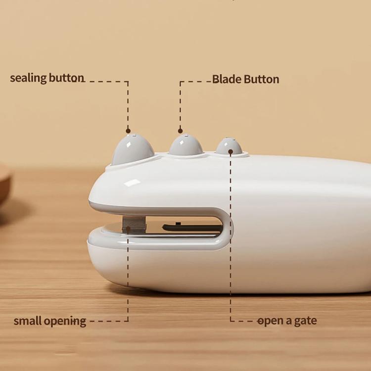 Magnetic Mini Sealer Machine Rechargeable Food Saver with Type-C, Two-Mode for Sealing & Opening Bags, White, Blue