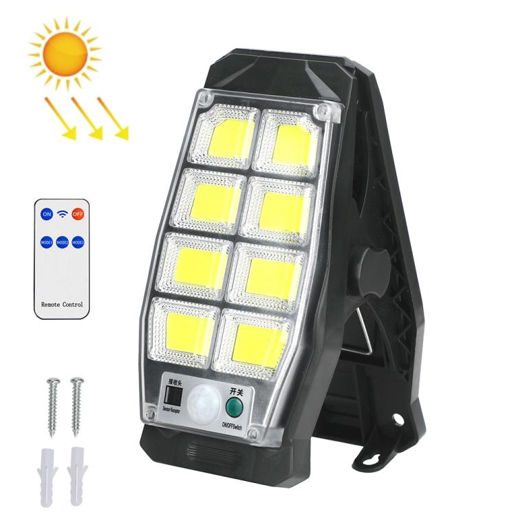 Solar Waterproof Clip-On Wall Light Outdoor Garden Fence Light Motion-Sensing Pathway Lamp, 8 Cells COB Remote Control, 8 Cells LED Remote Control, 2 Cells LED, 2 Cells COB