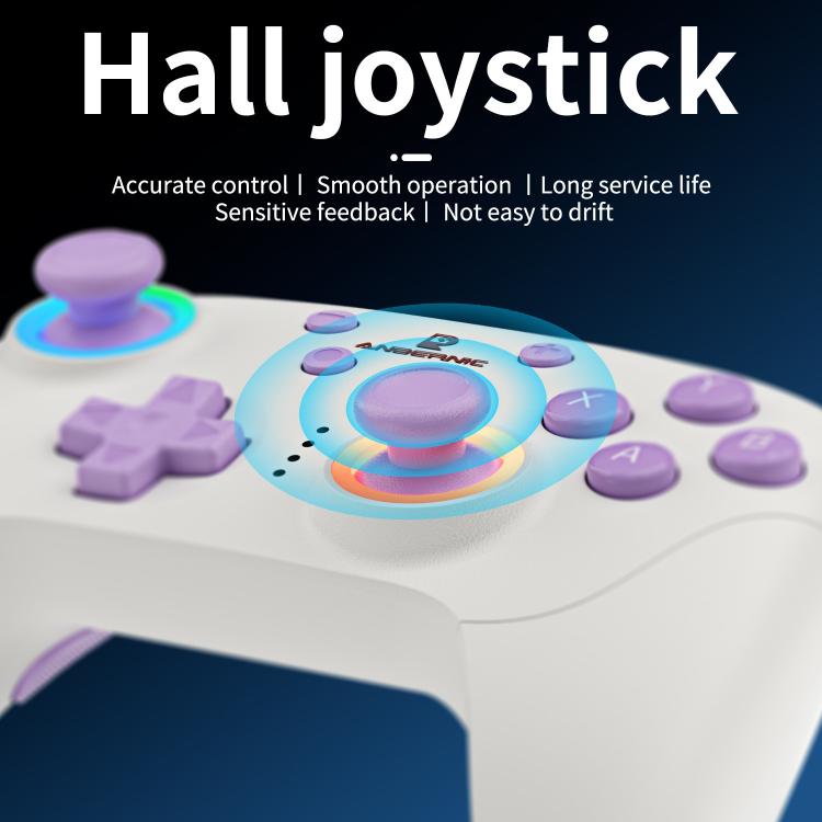 ANBERNIC RGP01 Multi-Platform Gaming Controller for PC/Switch/Steam With Hall Effect Joystick & Triggers, 3-Mode Connectivity, RGB, White, Black, Purple, With Receiver White, With Receiver Black, With Receiver Purple