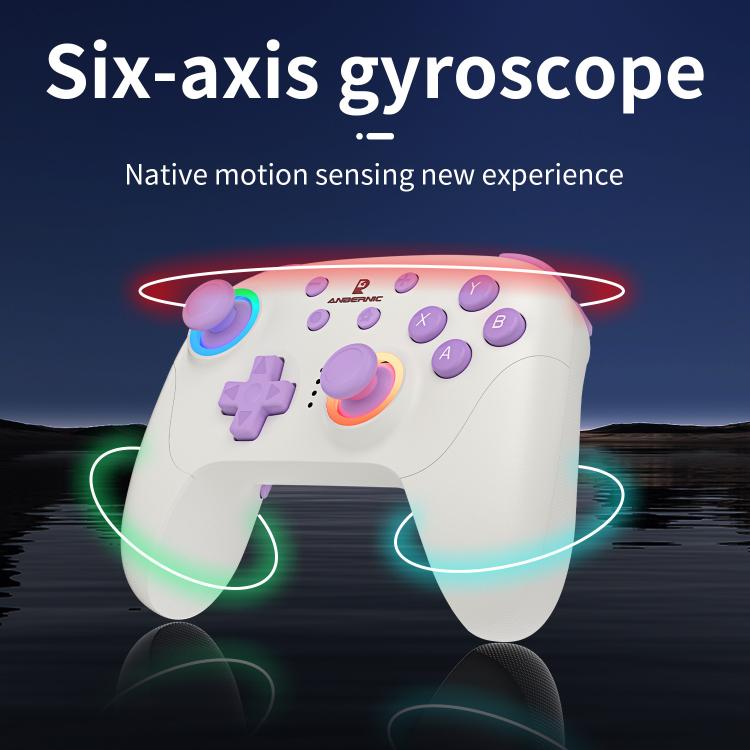 ANBERNIC RGP01 Multi-Platform Gaming Controller for PC/Switch/Steam With Hall Effect Joystick & Triggers, 3-Mode Connectivity, RGB, White, Black, Purple, With Receiver White, With Receiver Black, With Receiver Purple