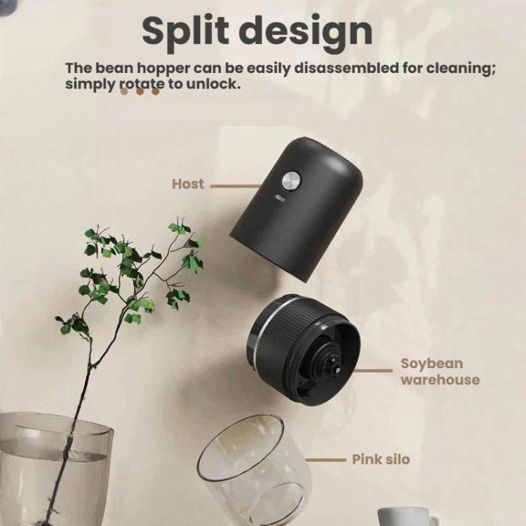 Electric Coffee Grinder Portable Ceramic Burr Mill with Adjustable Coarseness, Auto-Stop, USB Type-C Charging