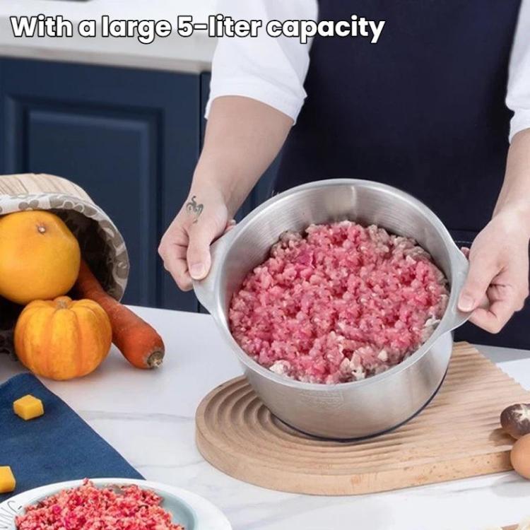 5L Large-Capacity Stainless Steel Meat Grinder Home Food Processor High-Power Electric Baby Food Maker, EU Plug, US Plug, UK Plug