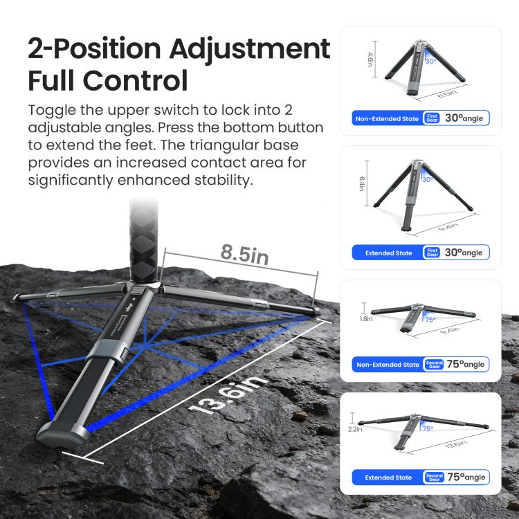 aMagisn Metal Extendable Tripod Stand for Sports Cameras, Mirrorless Cameras & Smartphones, AM38