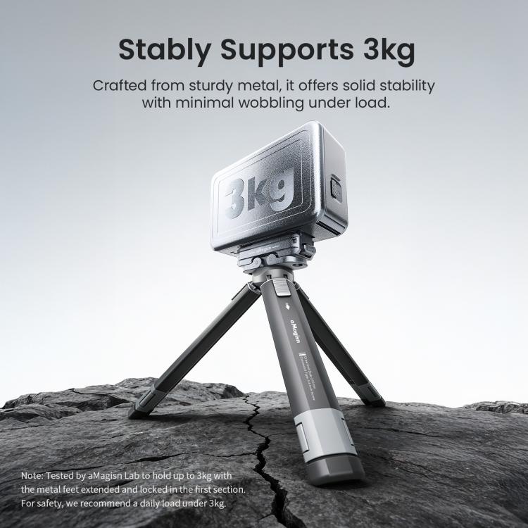 aMagisn Metal Extendable Tripod Stand for Sports Cameras, Mirrorless Cameras & Smartphones, AM38
