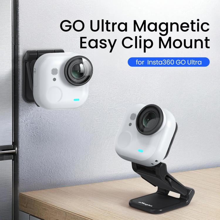 For Insta360 GO Ultra Magnetic Easy Clip AMagisn Mount 180-Degree Adjustable Angle For Flexible POV Shooting
