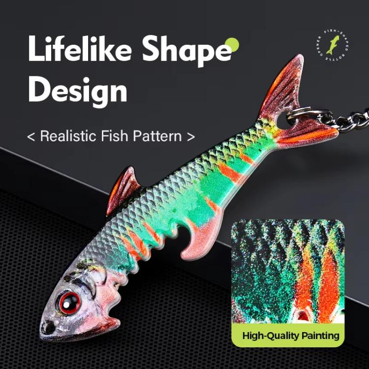 Fish-shaped Bottle Opener Metal Iron Plate Bait Shape Key Chain Hanging Bag Accessories, Sardine, Herring, Juvenile Bass, Rainbow Trout, Zebrafish