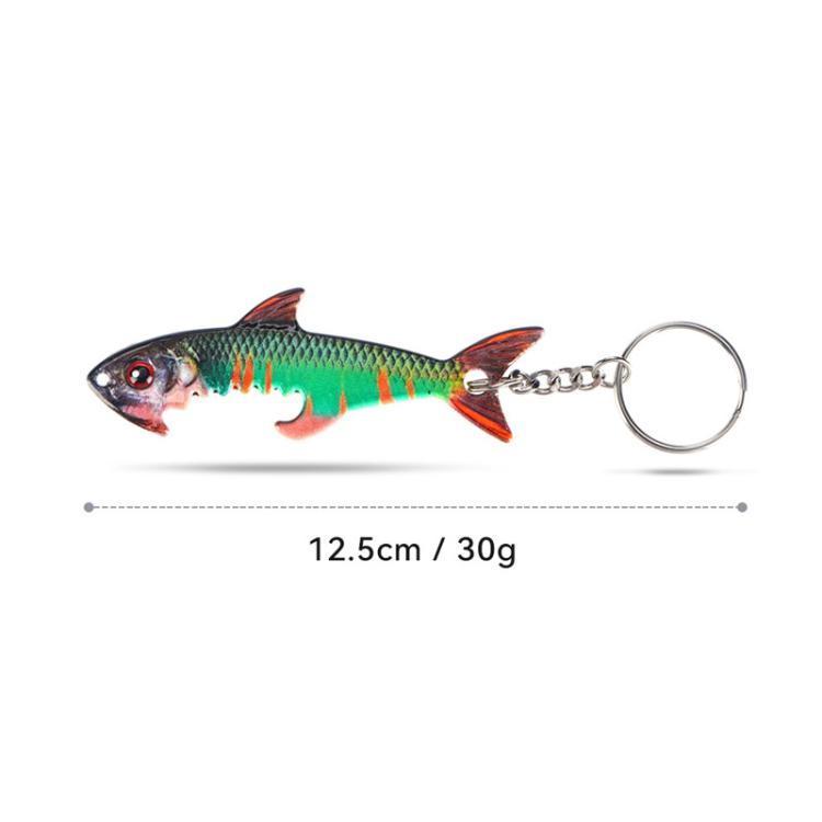 Fish-shaped Bottle Opener Metal Iron Plate Bait Shape Key Chain Hanging Bag Accessories, Sardine, Herring, Juvenile Bass, Rainbow Trout, Zebrafish
