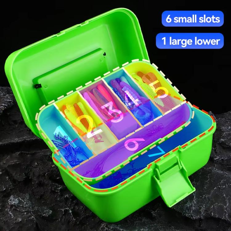 Mini Carry Lure Fishing Tackle Small Tools Case Double-Layer PP Storage Box