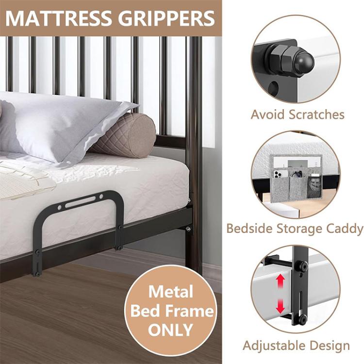 Adjustable Metal Mattress Retainer Anti-Slip Mattress Stopper Baffle, Adjustable Baffle