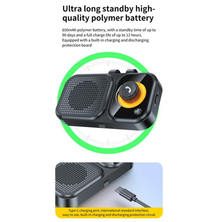 Sun Visor-Style Bluetooth Car Speaker For Hands-Free Calling And Navigation