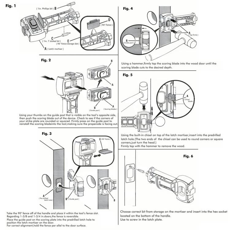Door Lock Latch Mortise Installation Chisel Tools