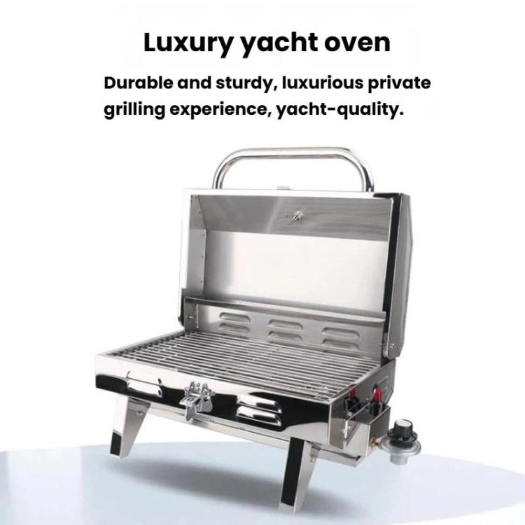 Stainless Steel Yacht BBQ Grill Outdoor Boat Grill Canister Stove, No Bracket, With Bracket
