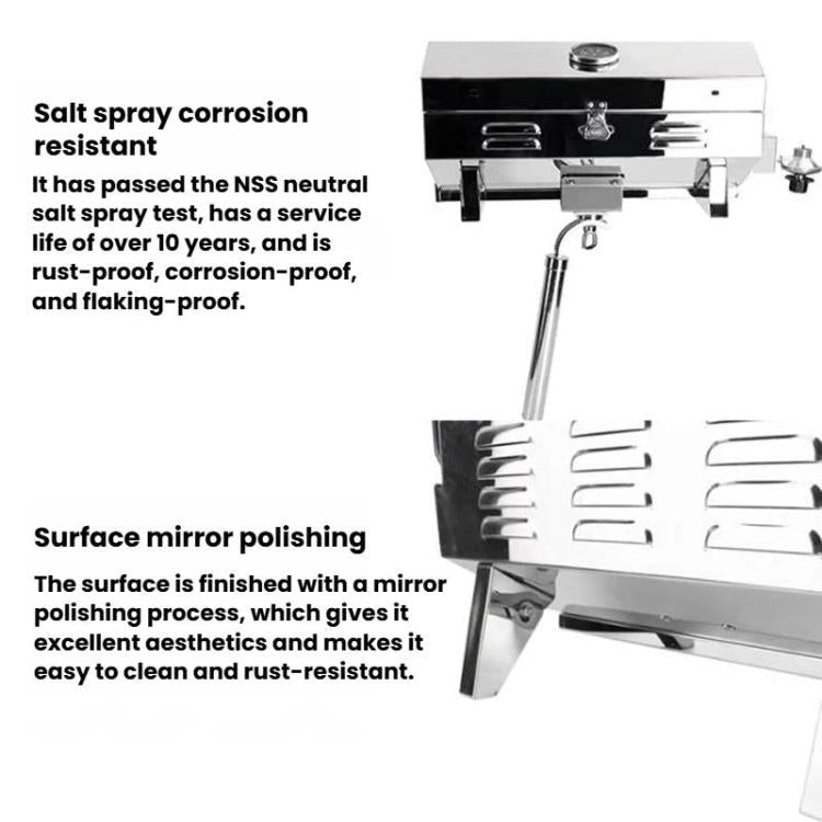 Stainless Steel Yacht BBQ Grill Outdoor Boat Grill Canister Stove, No Bracket, With Bracket