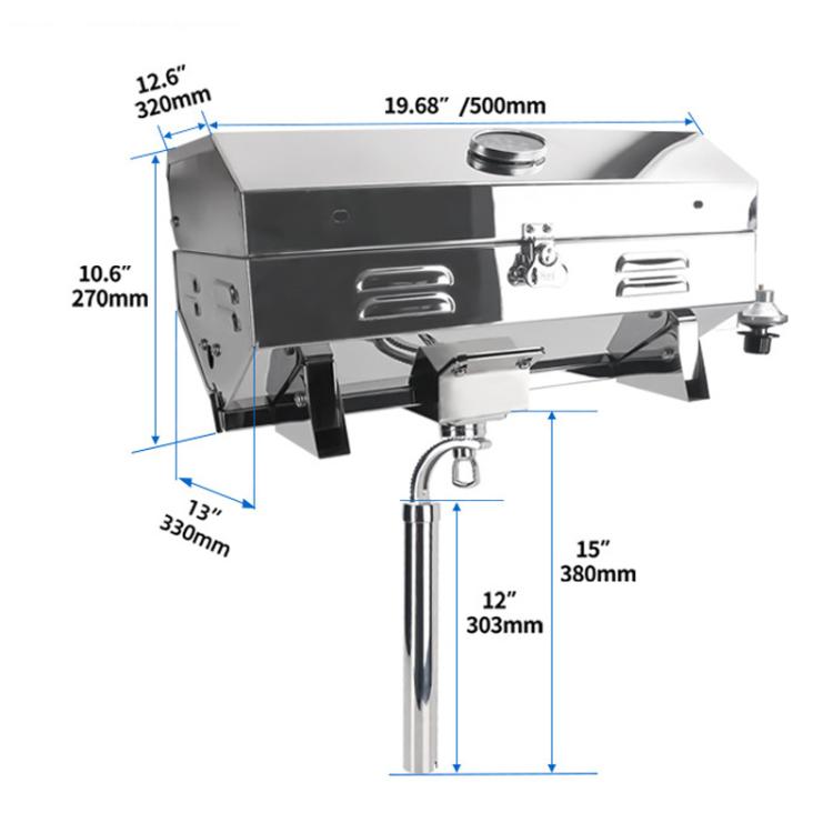 Stainless Steel Yacht BBQ Grill Outdoor Boat Grill Canister Stove, No Bracket, With Bracket