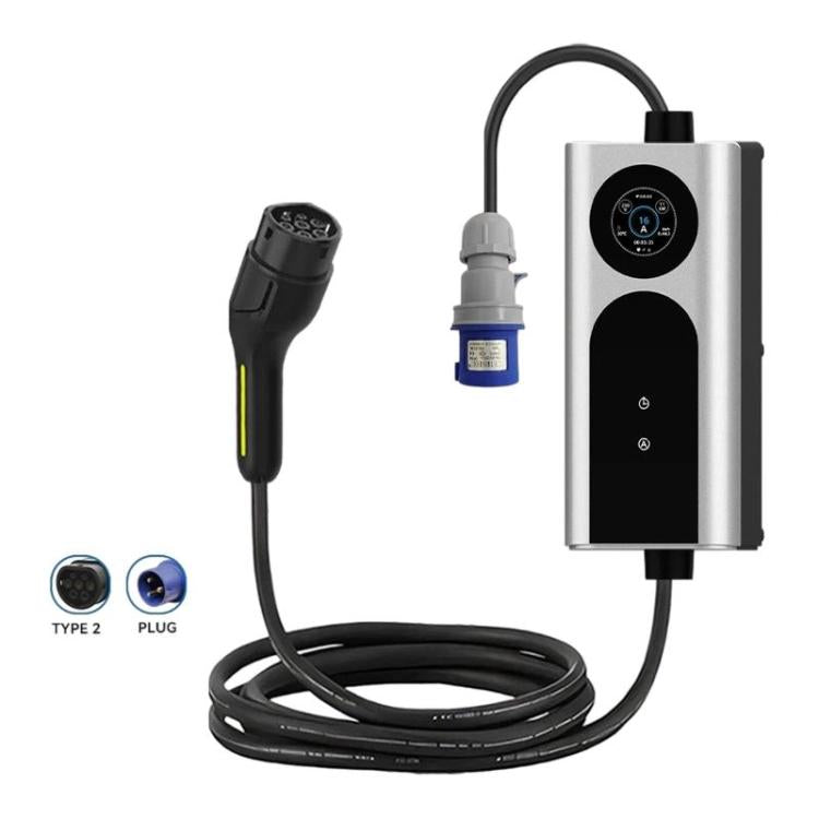 European Standard Portable Car Charger With Display Portable AC Charging Cable For Home Use, 7KW, 3.5KW, 11KW, 22KW