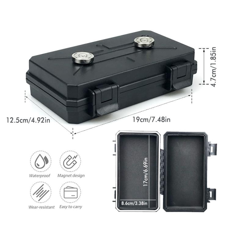 Outdoor Portable Car Bottom Hidden Magnetic Storage Box, 19x12.5x4.7cm, 15x6x3.5cm, 12x7x4cm, 28x12x7cm, 15.5x10x4.5cm, 20x12x5cm, 13x8.5x4.5cm, 21x13x5.7cm