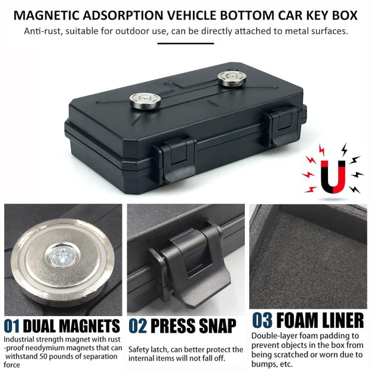 Outdoor Portable Car Bottom Hidden Magnetic Storage Box, 19x12.5x4.7cm, 15x6x3.5cm, 12x7x4cm, 28x12x7cm, 15.5x10x4.5cm, 20x12x5cm, 13x8.5x4.5cm, 21x13x5.7cm