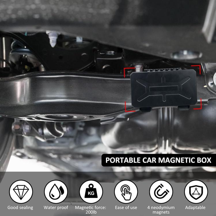 Outdoor Portable Car Bottom Hidden Magnetic Storage Box, 19x12.5x4.7cm, 15x6x3.5cm, 12x7x4cm, 28x12x7cm, 15.5x10x4.5cm, 20x12x5cm, 13x8.5x4.5cm, 21x13x5.7cm