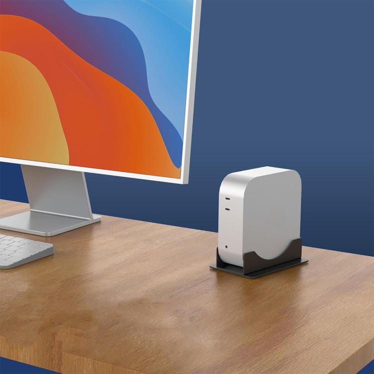 For Mac Mini M4 / M4 Pro Vertical Desktop Stand Metal Space Saving Holder, M4 / M4 Pro Metal