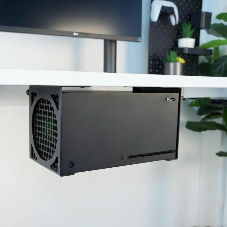 For XBOX Series X Under Desk Mount Metal Hidden Organizer Bracket Space Saving Holder