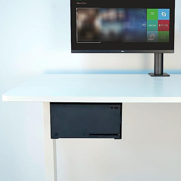 For XBOX Series X Under Desk Mount Metal Hidden Organizer Bracket Space Saving Holder