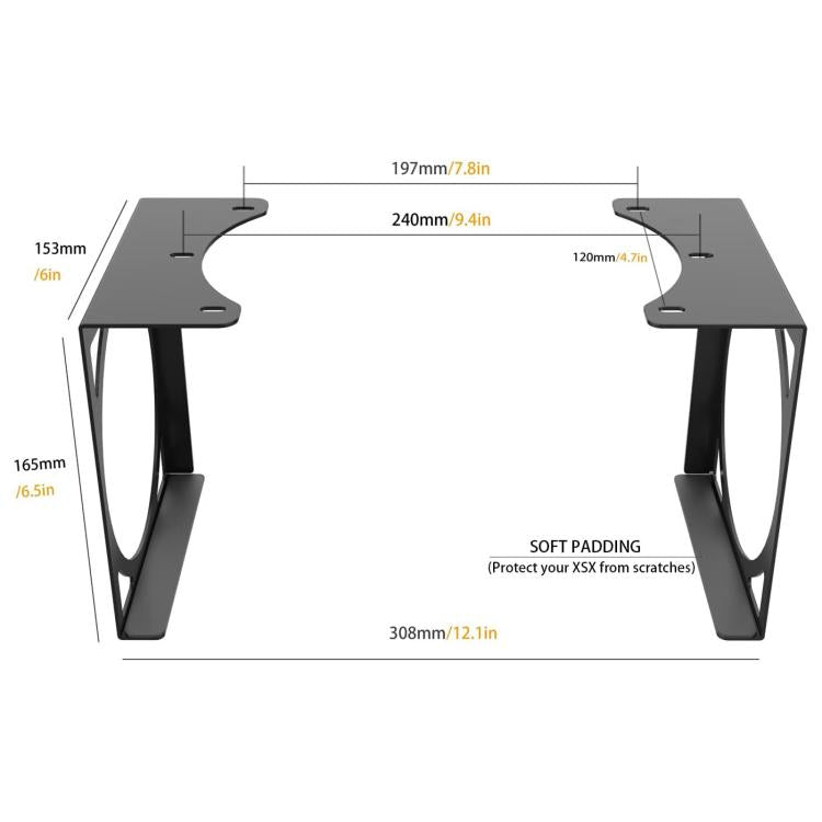 For XBOX Series X Under Desk Mount Metal Hidden Organizer Bracket Space Saving Holder