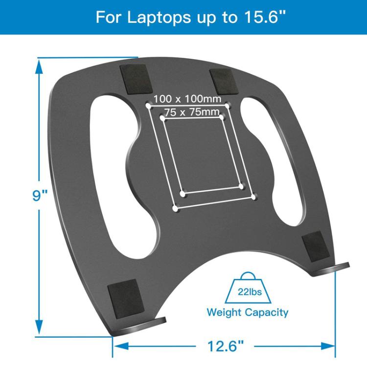 Laptop VESA Mount Tray Metal Adapter For 100x100mm Monitor Arm Universal Ventilated Holder For Notebook, TP-001