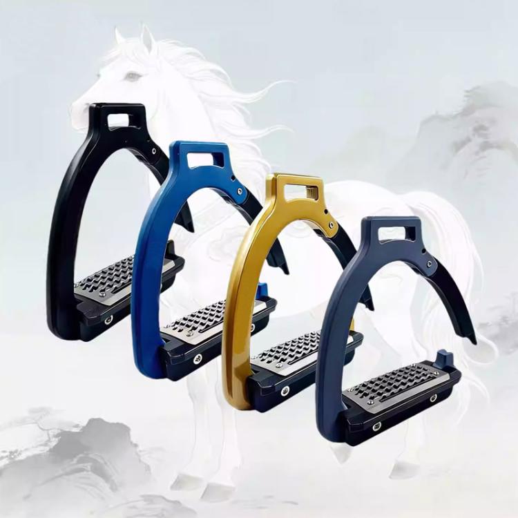 1pair Aluminum Alloy Side-Opening Safety Stirrup, Adult Size Gold, Adult Size Dark Blue, Adult Size Matte Black, Kids Size Gold, Kids Size Dark Blue, Kids Size Matte Black