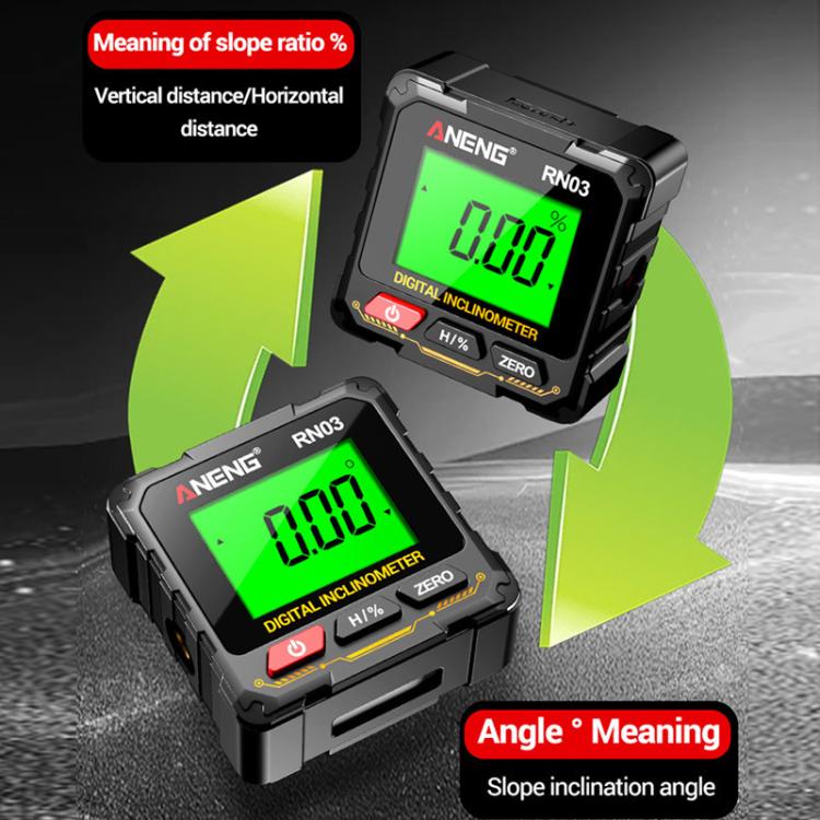 ANENG Digital Display Magnetic Inclinometer Laser Level, RN03