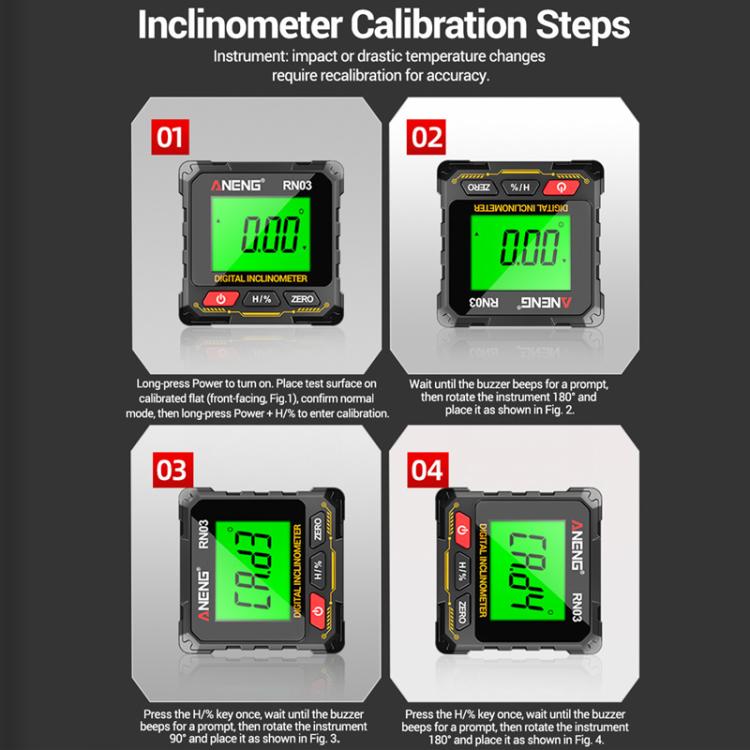 ANENG Digital Display Magnetic Inclinometer Laser Level, RN03