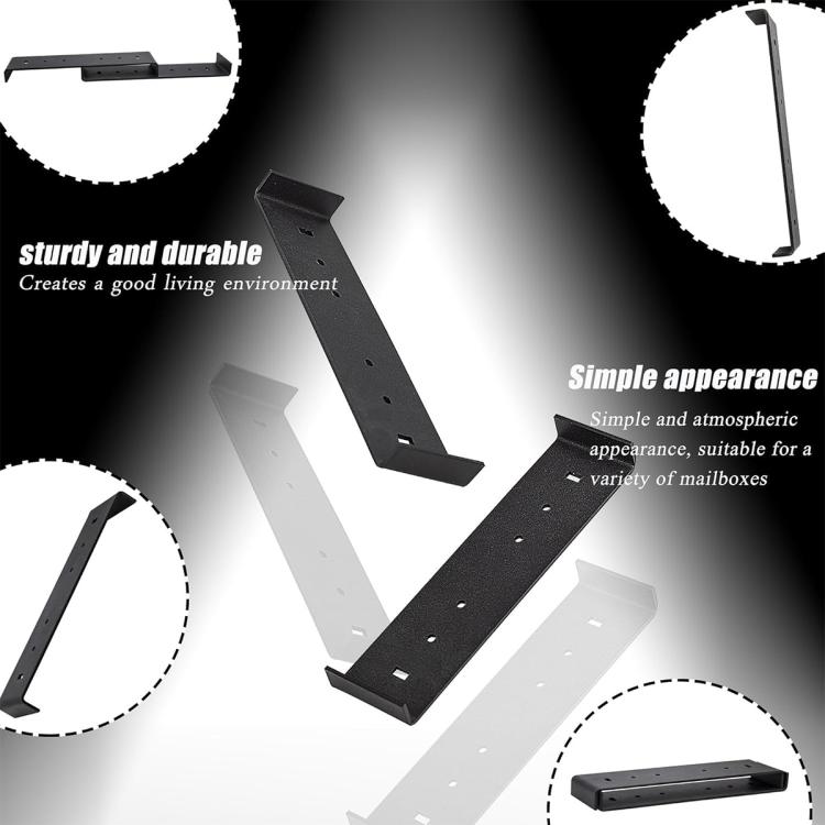 Heavy Iron Mailbox Mounting Bracket Supports Large Mailboxes Up To 8-Inch Wide, 200x50x17mm