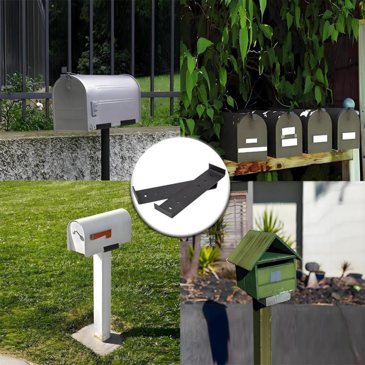 Heavy Iron Mailbox Mounting Bracket Supports Large Mailboxes Up To 8-Inch Wide, 200x50x17mm