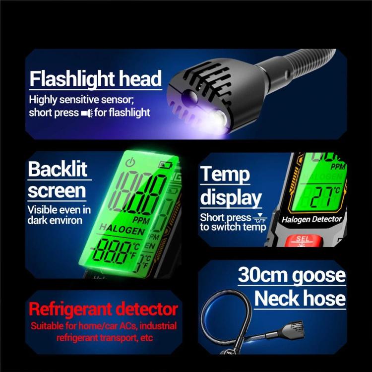 ANENG Air Conditioner Refrigerant Car Halogen Leak Detector, Battery, Rechargeable