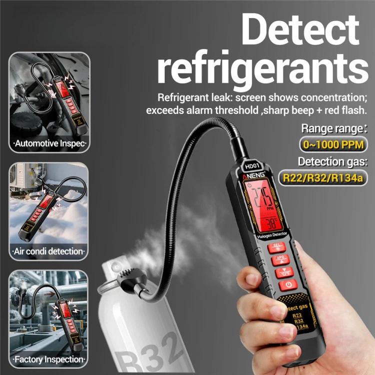 ANENG Air Conditioner Refrigerant Car Halogen Leak Detector, Battery, Rechargeable
