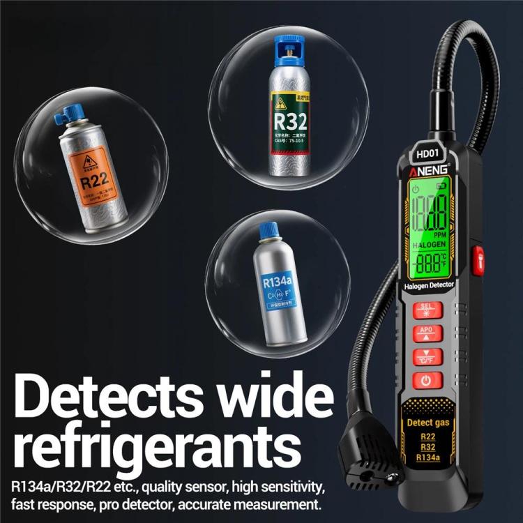 ANENG Air Conditioner Refrigerant Car Halogen Leak Detector, Battery, Rechargeable