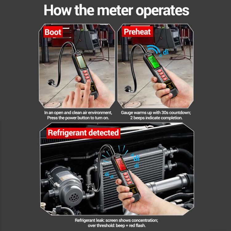 ANENG Air Conditioner Refrigerant Car Halogen Leak Detector, Battery, Rechargeable