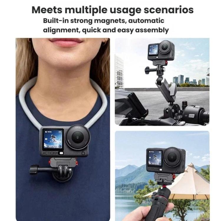 Aluminum Alloy Magnetic Rotating Quick-Release Mount Action Camera Accessories, For Osmo Action 5 Pro / 4 / 3, For Osmo Action 6 / Nano