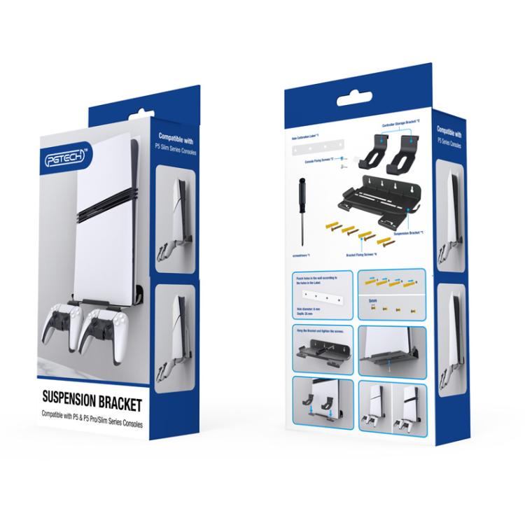 PGTECH GP-531 For PS5 Pro / PS5 Slim Wall Mount Game Console Organizer Rack